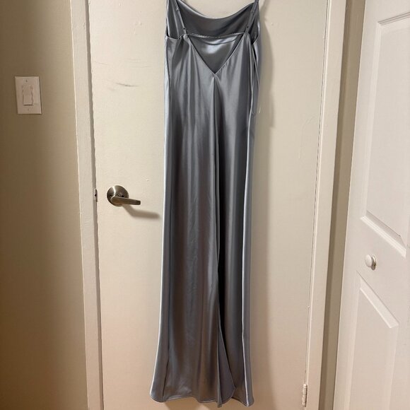 Satin Cowl Neck Maxi Dress | Dusky Blue | NEXT Direct - Picture 11 of 15